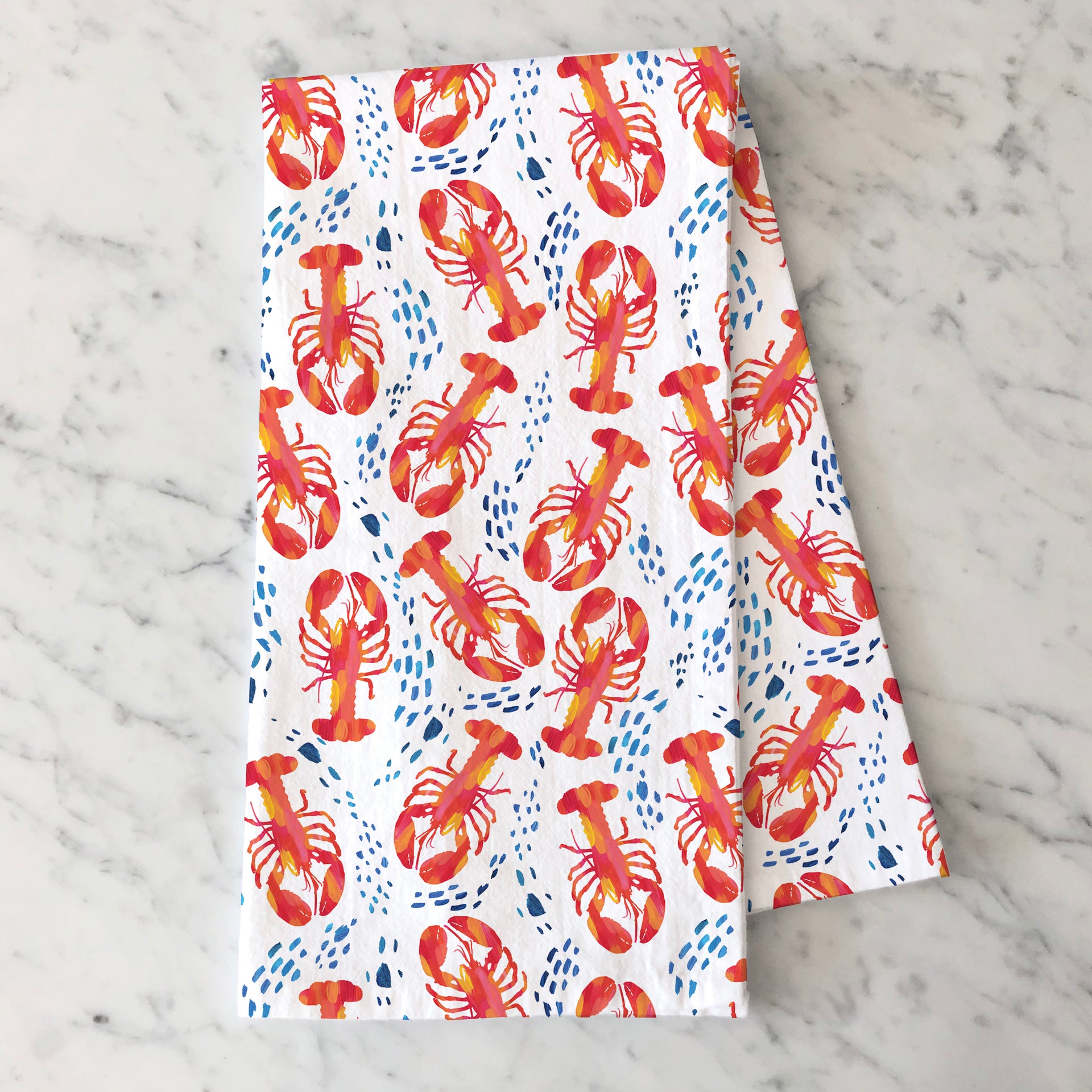 Lobsters in the Surf Tea Towel by Gert & Co