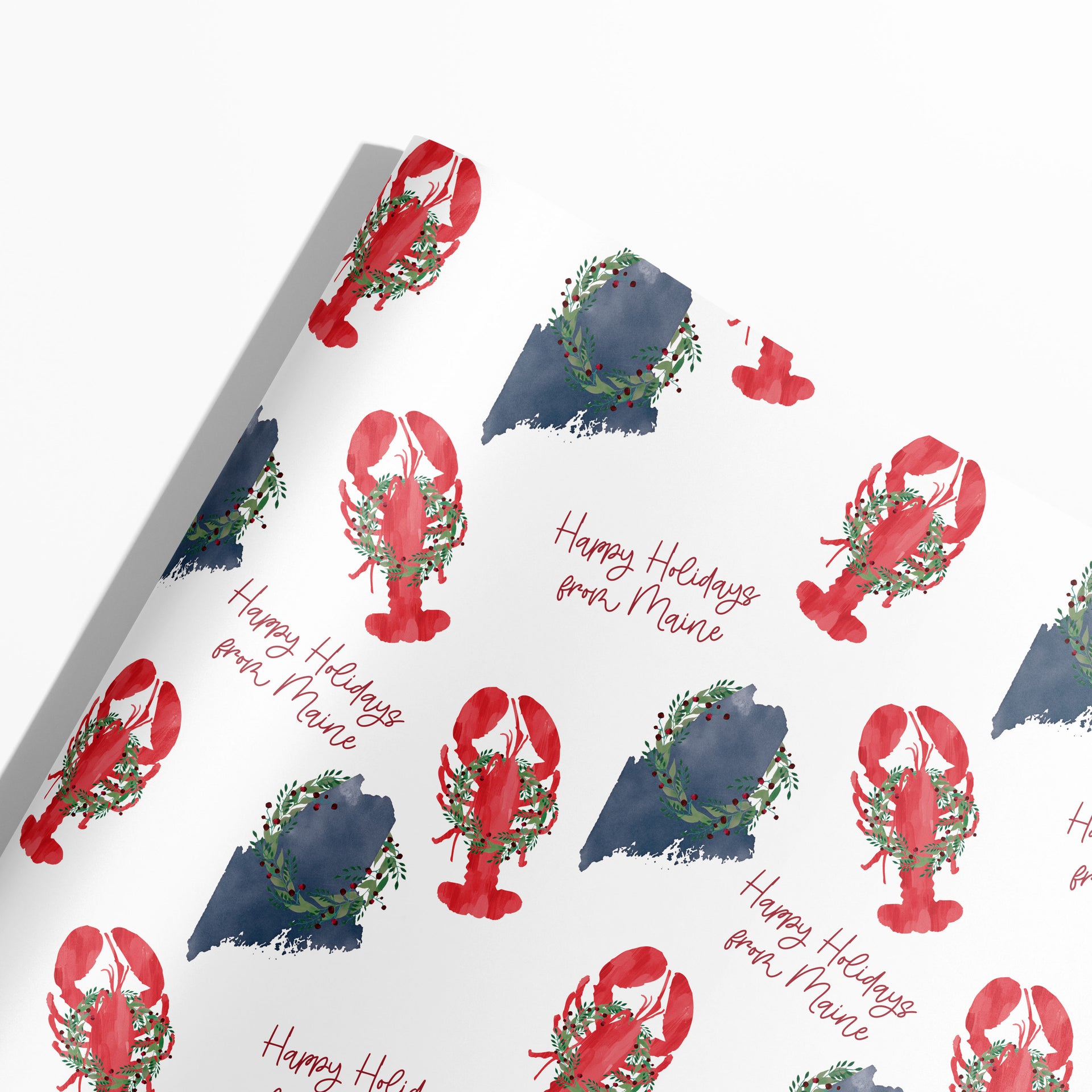 Maine Holiday Lobster Gift Wrap by Gert & Co