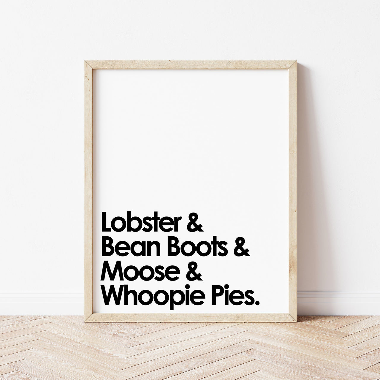 Lobster, Bean Boots, Moose, & Whoopie Pies Print by Gert & Co