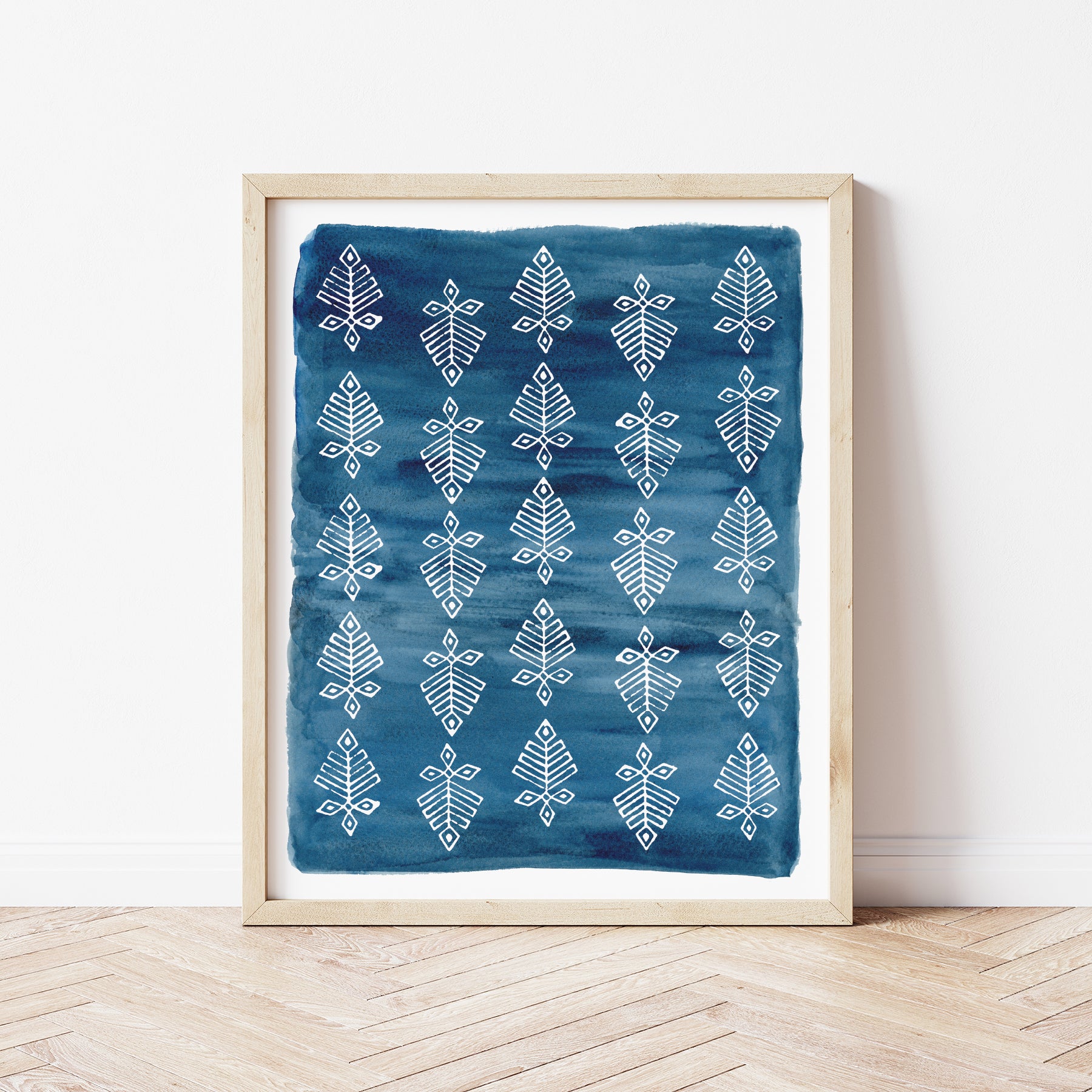 Navy and White Block Print Artwork by Gert and Co