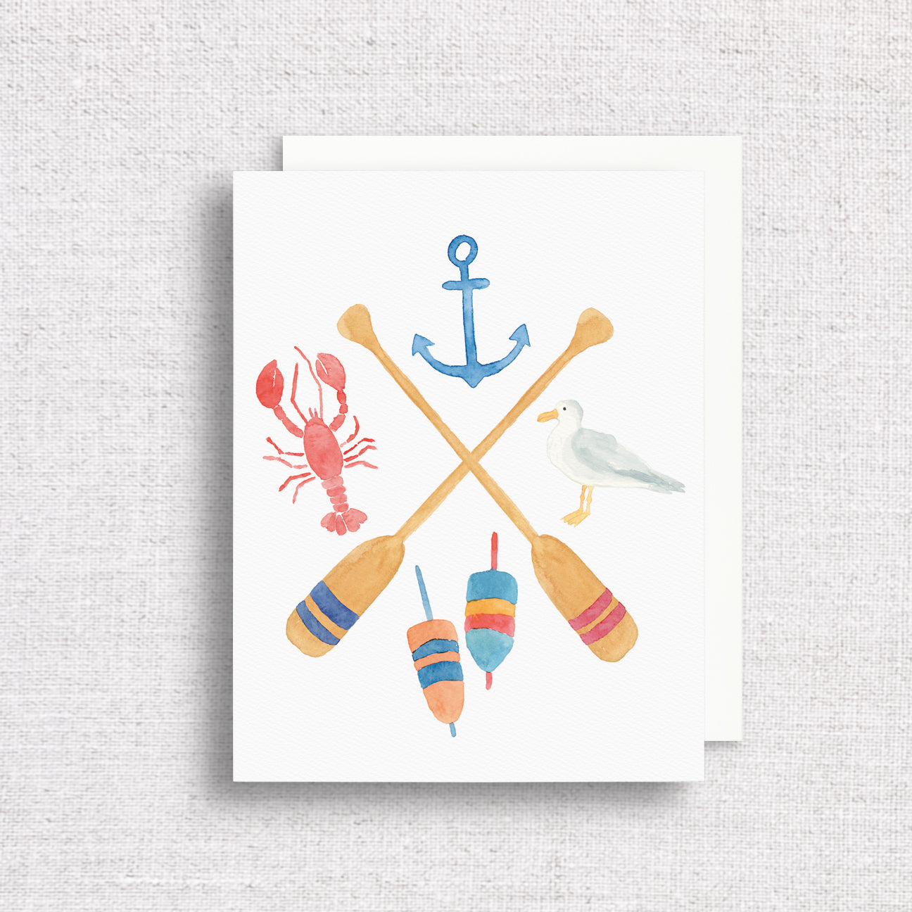 Watercolor Seaside Crest Greeting Card by gert and co