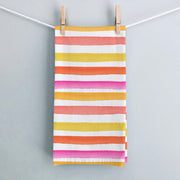 Pink & Yellow Watercolor Stripes Tea Towel by Gert & Co