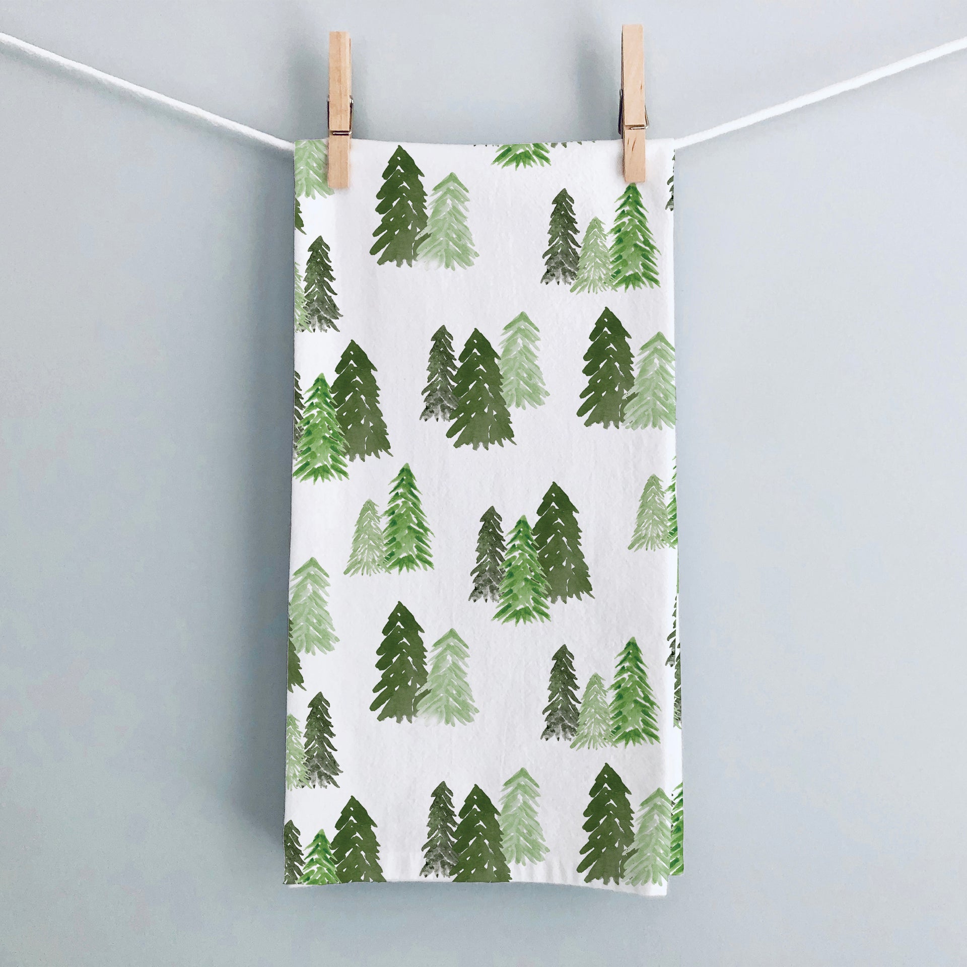Watercolor Forest Trees Tea Towel by Gert & Co