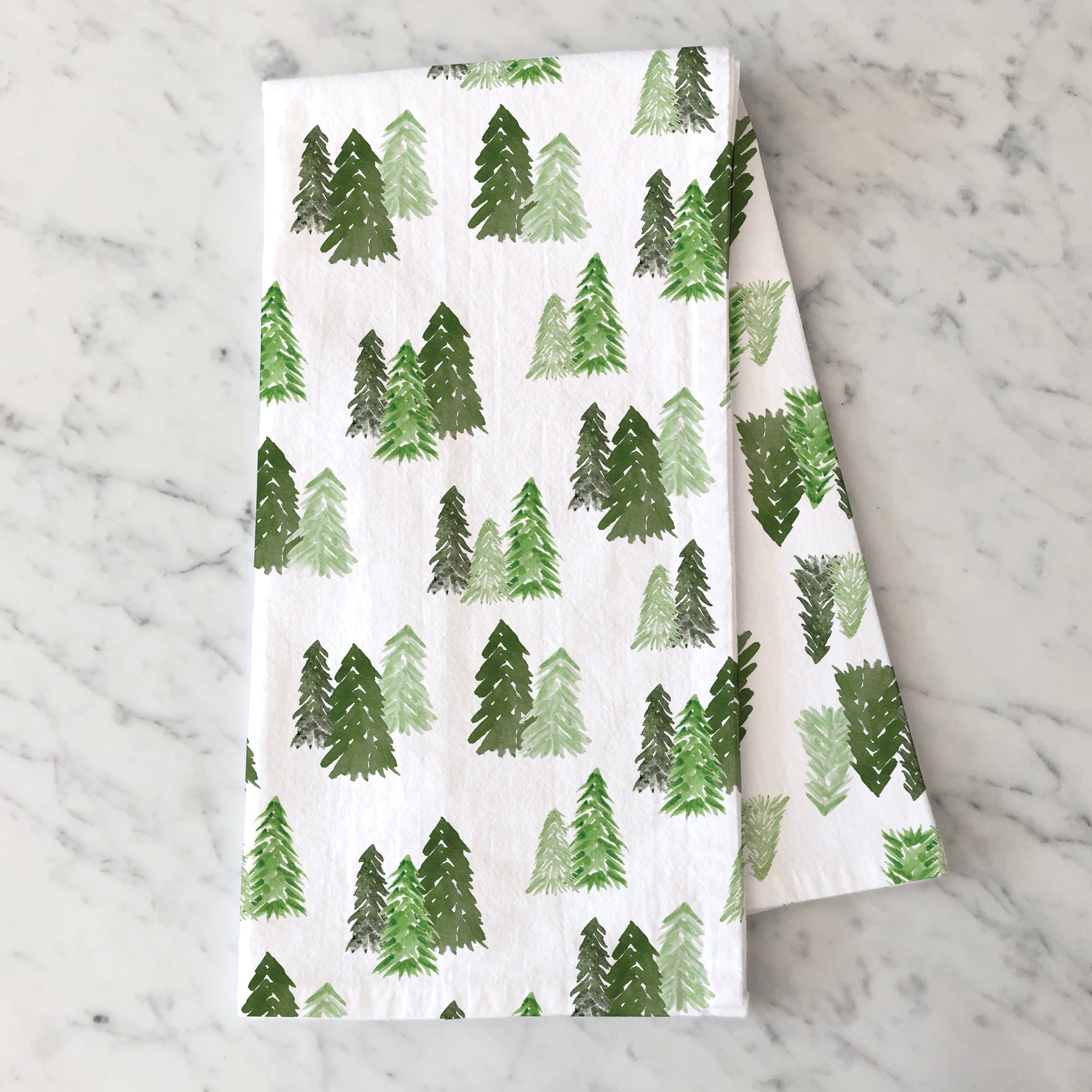 Watercolor Forest Trees Tea Towel by Gert & Co