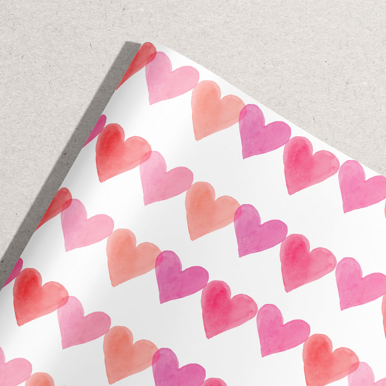 Watercolor Hearts Gift Wrap