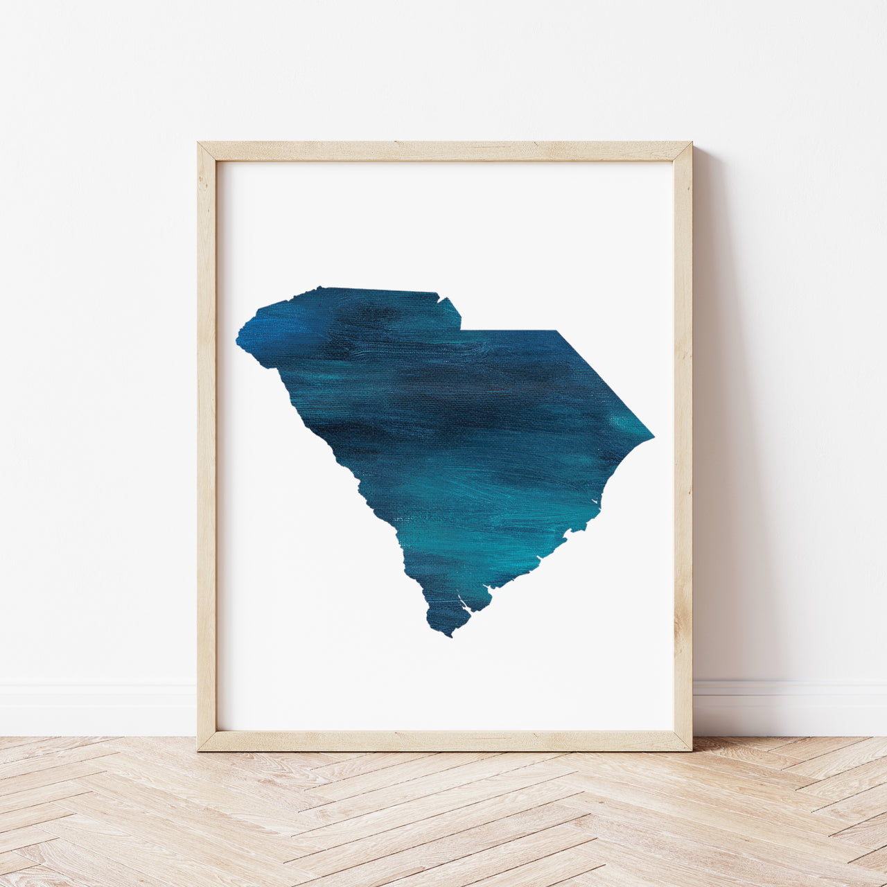 Blue Brush Strokes State Art Print by Gert & Co