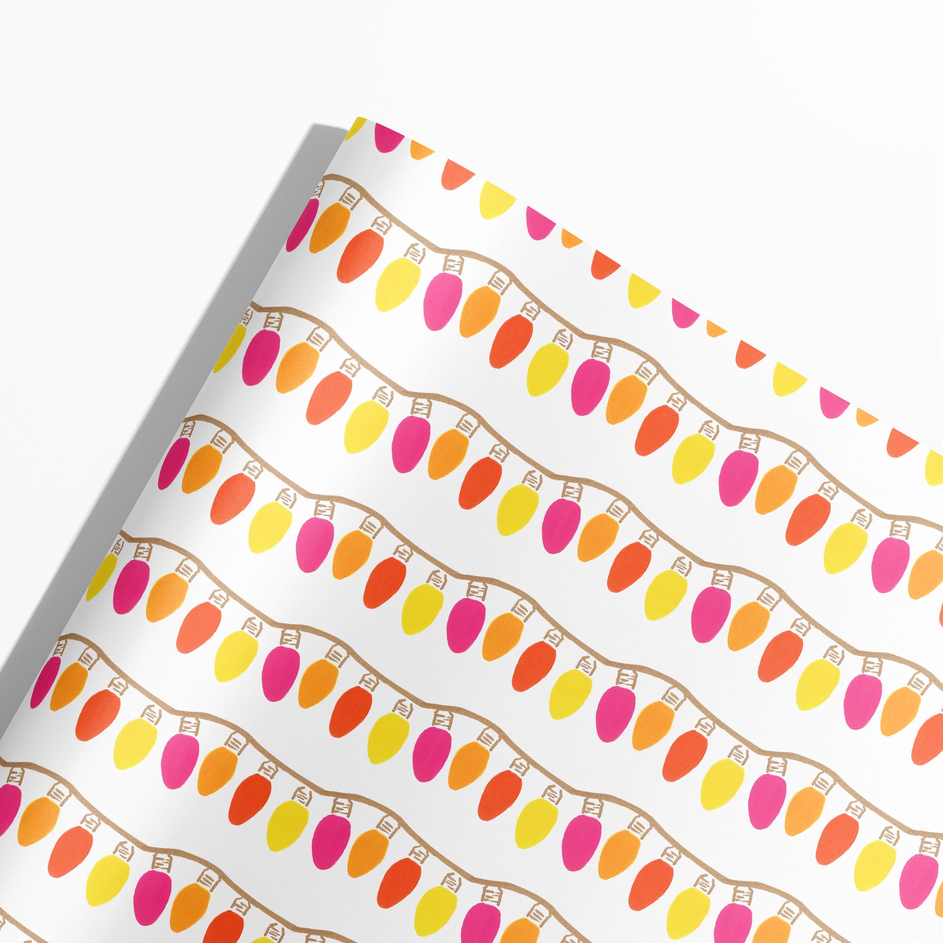 Pink Christmas Lights Gift Wrap by Gert & Co