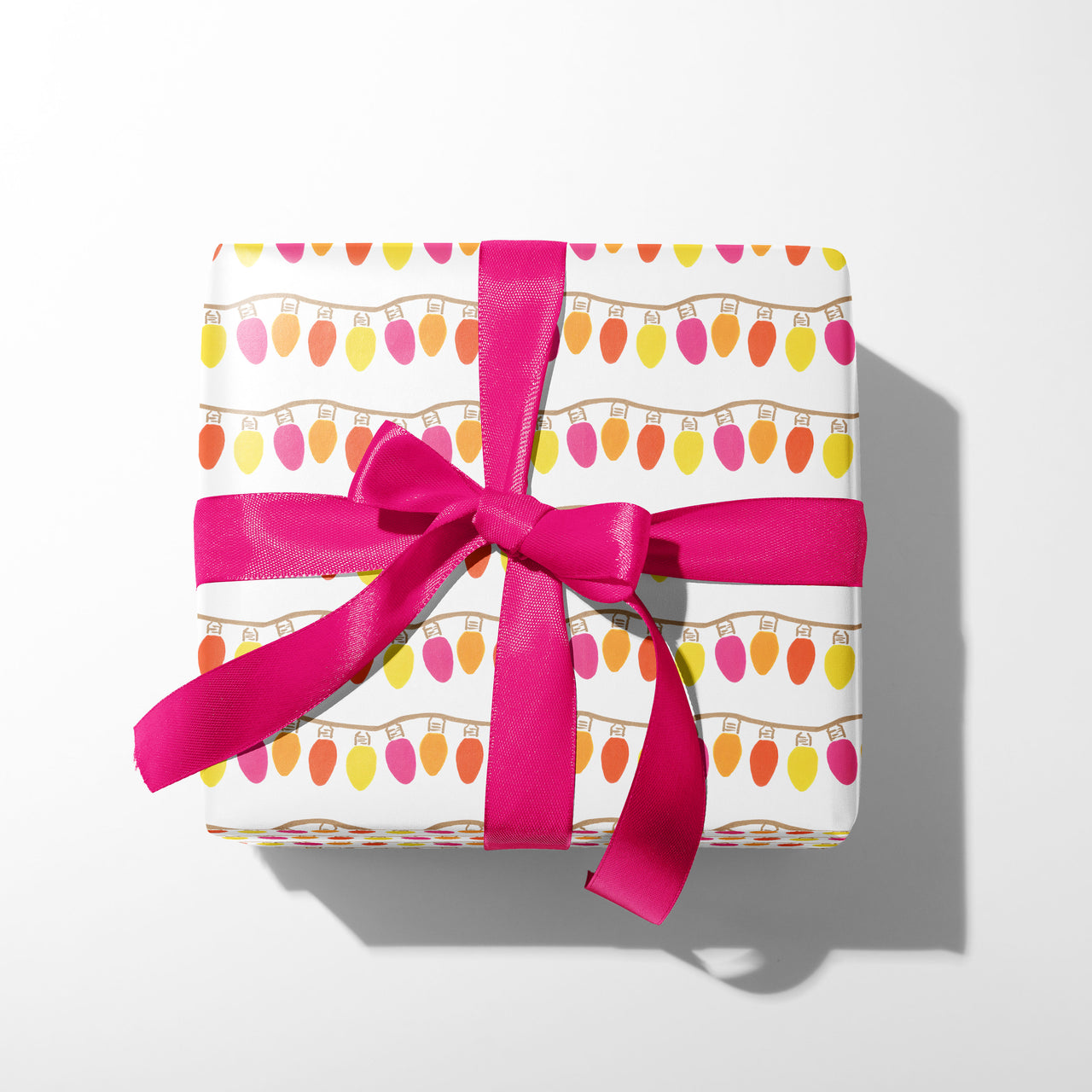 Pink Christmas Lights Gift Wrap by Gert & Co