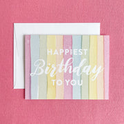 Rainbow Watercolor Happiest Birthday To You Greeting Card by Gert & Co