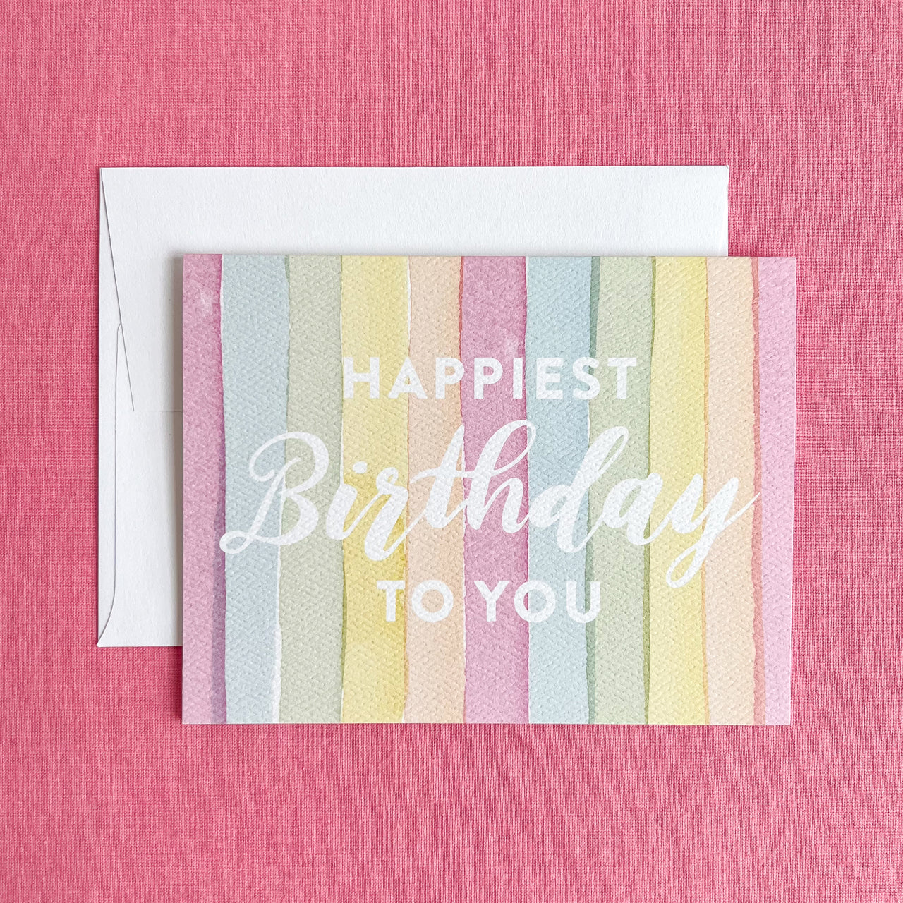 Rainbow Watercolor Happiest Birthday To You Greeting Card by Gert & Co