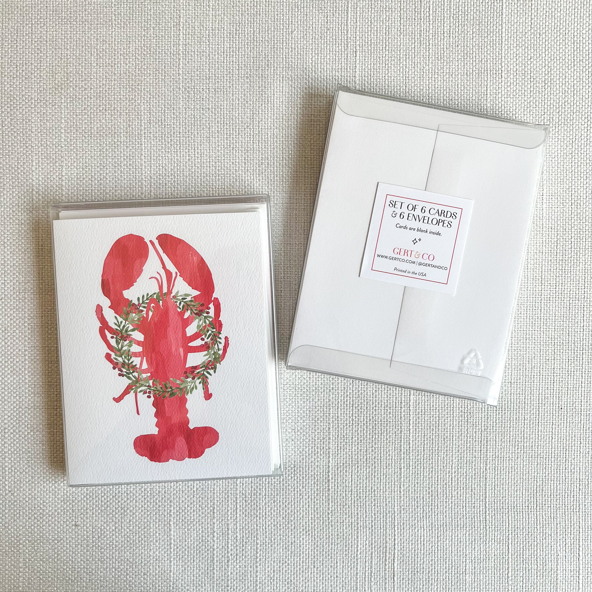 Maine Lobster Holiday Card, Set of 6