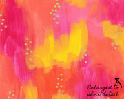 Bright Pink and Orange Abstract Print with Gold Dots Detail Image by Gert & Co