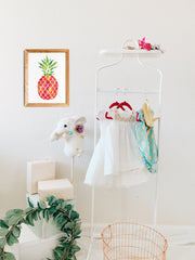 Bright Pink Pineapple Print in Nursery by Gert & Co