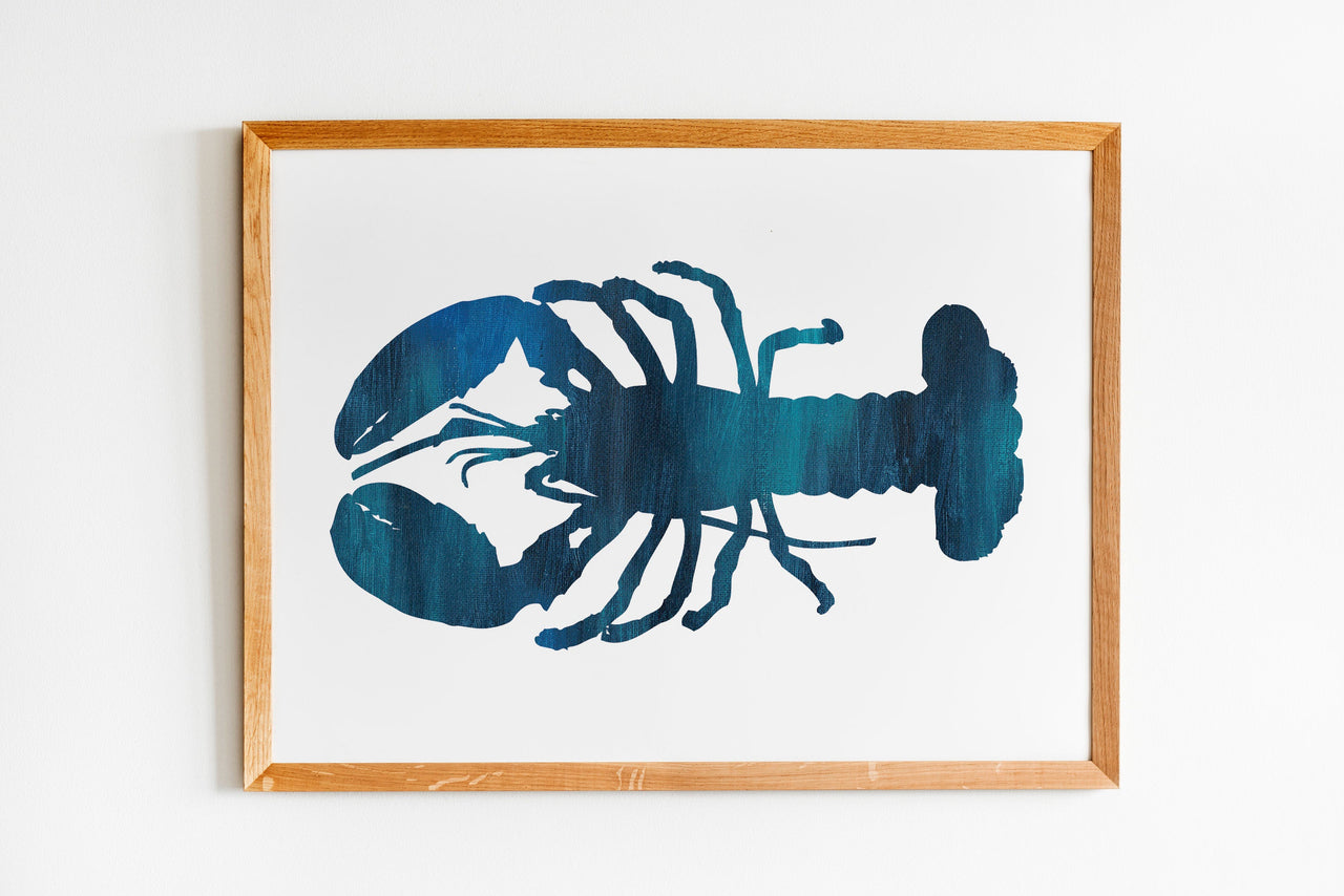 Bright Blue Lobster Print by Gert & Co