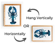 Bright Blue Lobster Print by Gert & Co Hanging Options