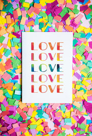 Love Rainbow Print with Confetti by Gert & Co