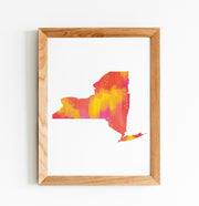 Pink Orange Yellow Gold New York Print by Gert & Co