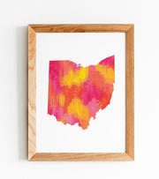 Pink Orange Yellow Gold Ohio Print by Gert & Co