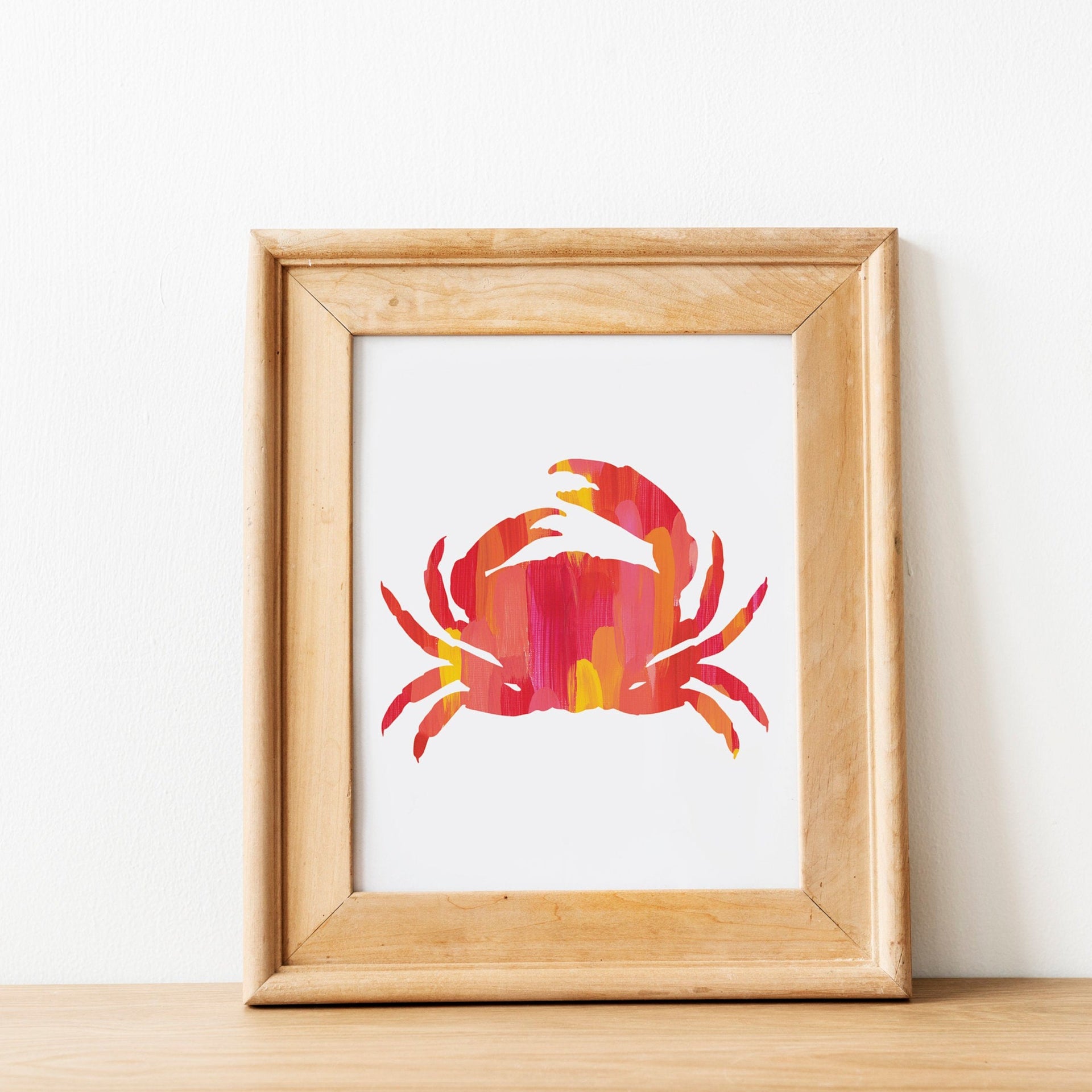 Bright Pink & Orange Crab Print by Gert & Co