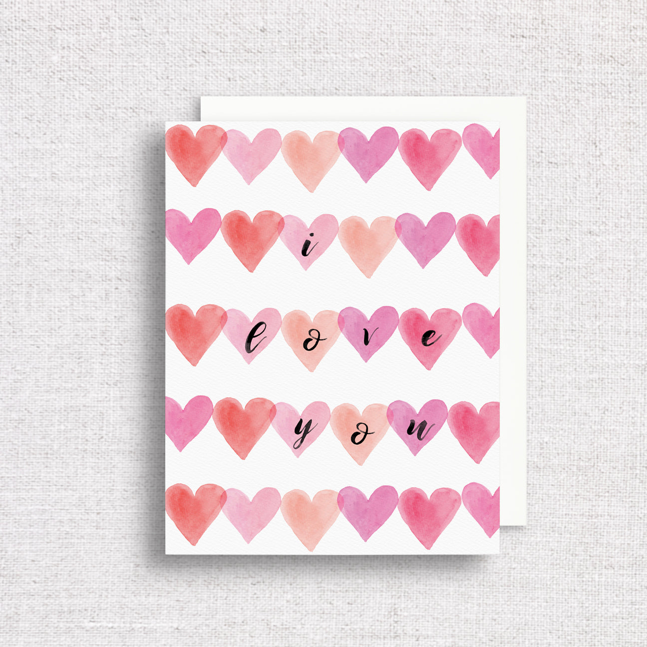 I Love You Watercolor Hearts Greeting Card by Gert & Co