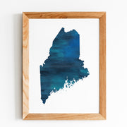 Blue Maine State Print by Gert & Co