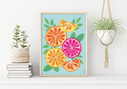 Oranges on Aqua Print by Gert & Co