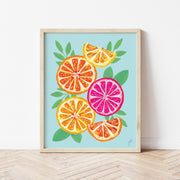 Oranges on Aqua Print by Gert & Co