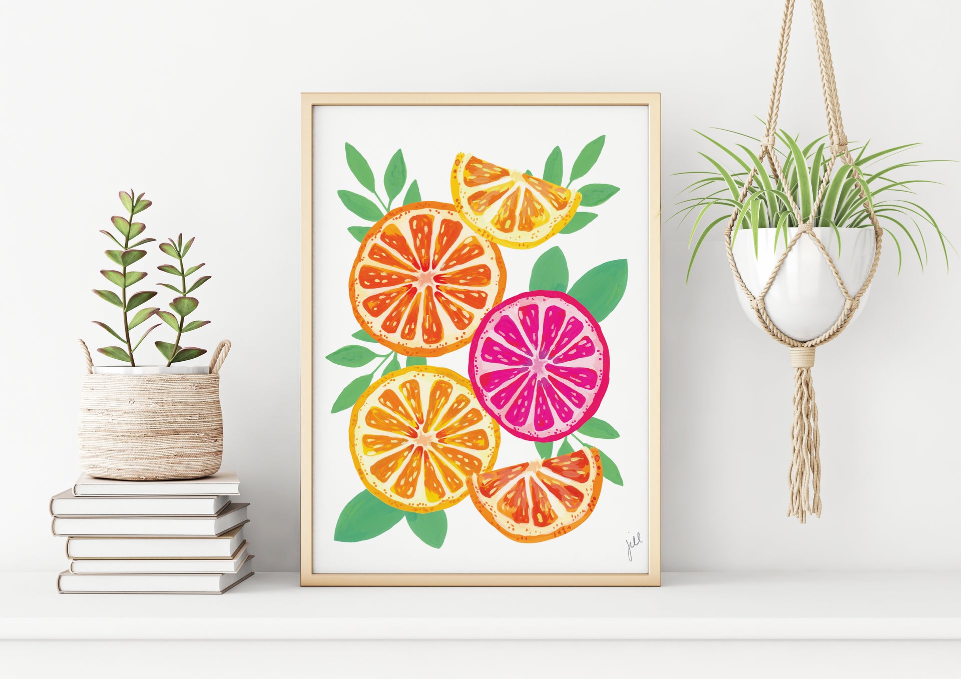 Oranges on White Print by Gert & Co