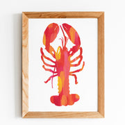 Bright Pink and Orange Lobster Print by Gert & Co