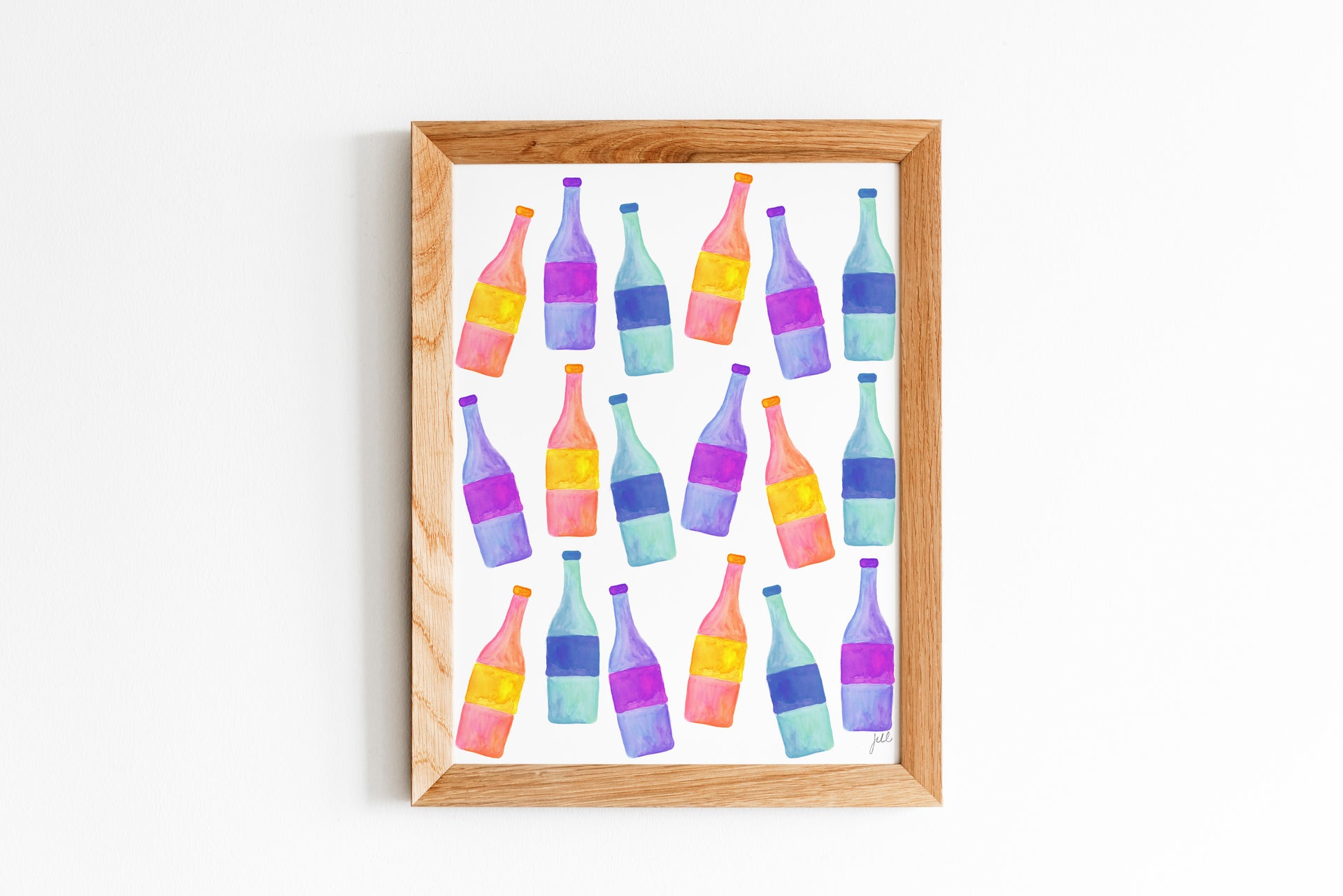 Tipsy Champagne Bottle Art Print by Gert & Co