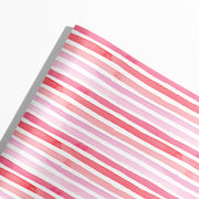Pink Watercolor Stripes Gift Wrap by Gert and Co