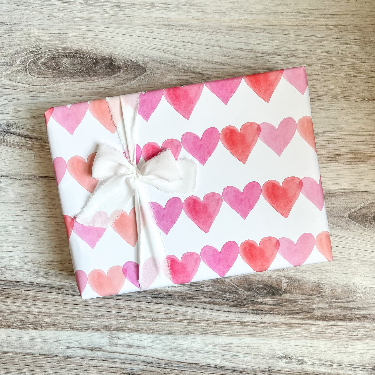 Watercolor Hearts Gift Wrap by Gert & Co