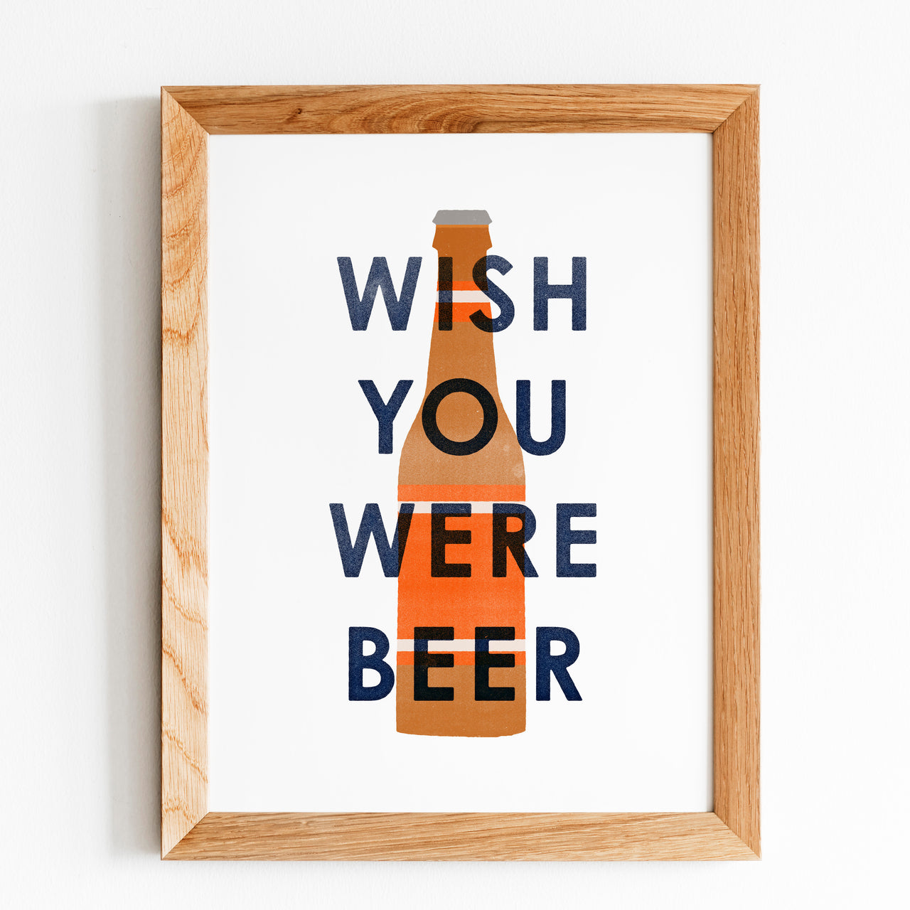 'Wish You Were Beer' Print by Gert & Co in a Frame