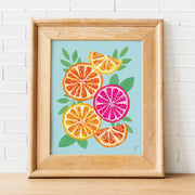 Oranges on Aqua Print by Gert & Co